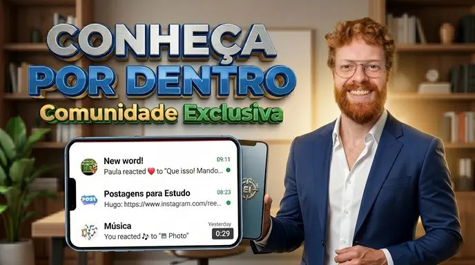Comunidade exclusiva de alunos estudando inglês e praticando conversação